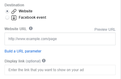 添加链接到您的Facebook广告