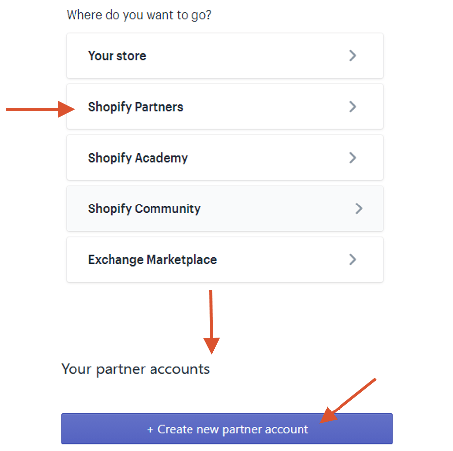 创建Shopify Partners帐户