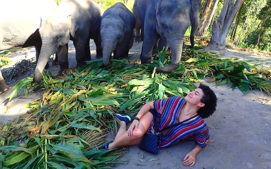 Amanda Gaid与泰国大象