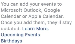 添加facebook事件到谷歌日历