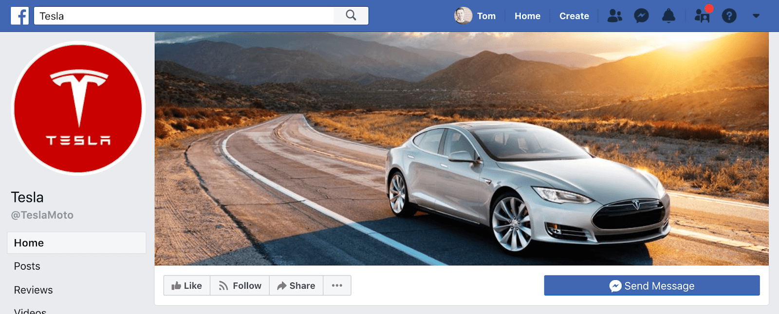 Tesla Facebook页面