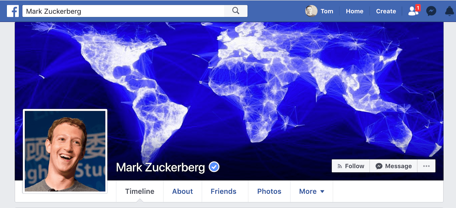 马克·扎克伯格的脸书封面照片