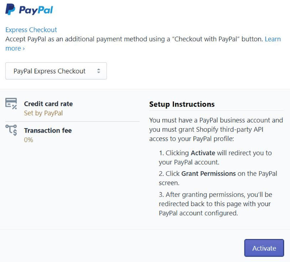 PayPal付款页面
