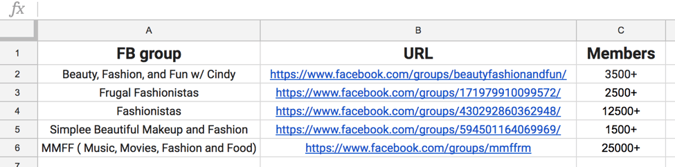 facebook群组数据库