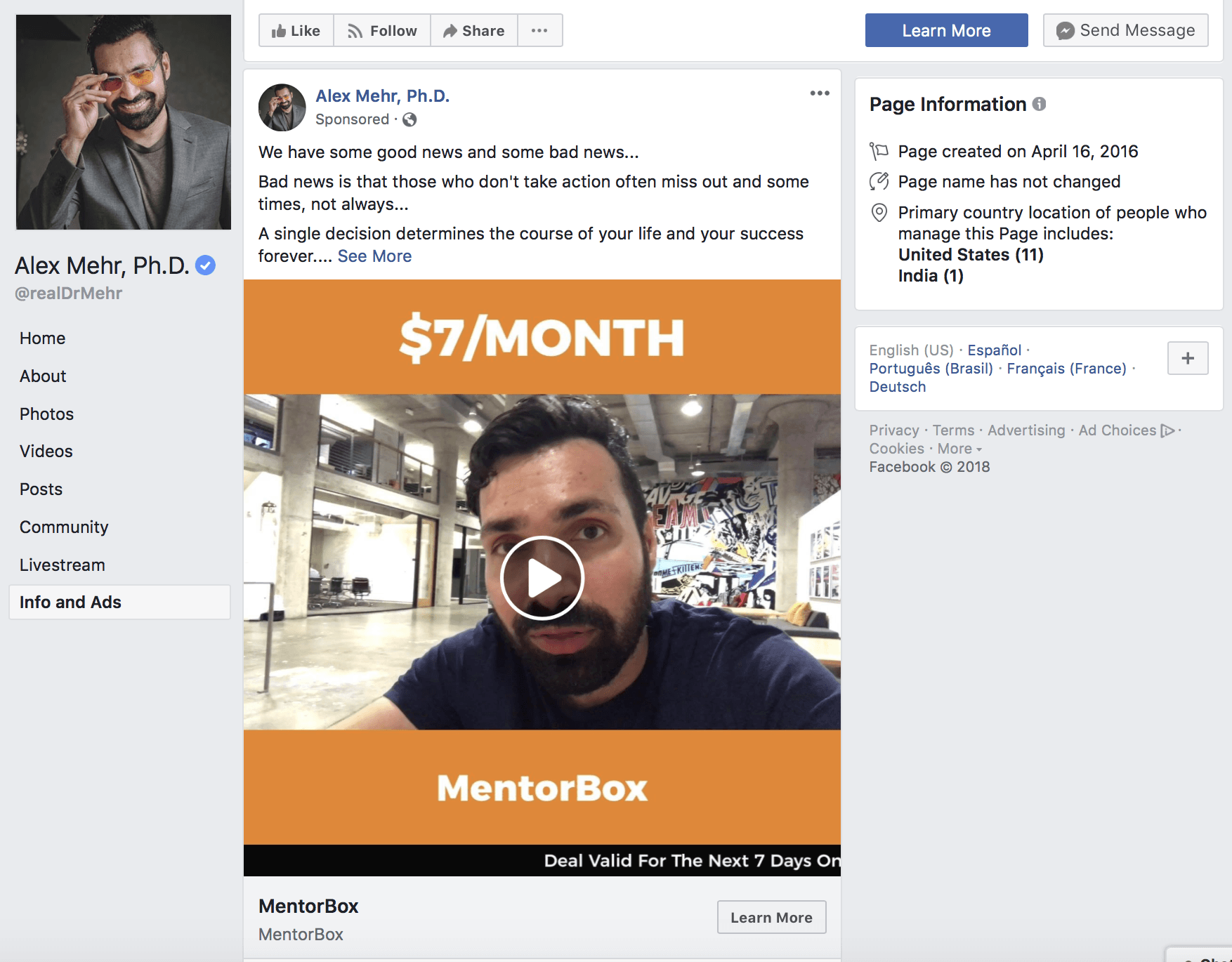 MentorBox视频系列漏斗