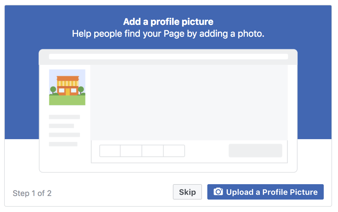 Facebook商业页上传个人资料图片
