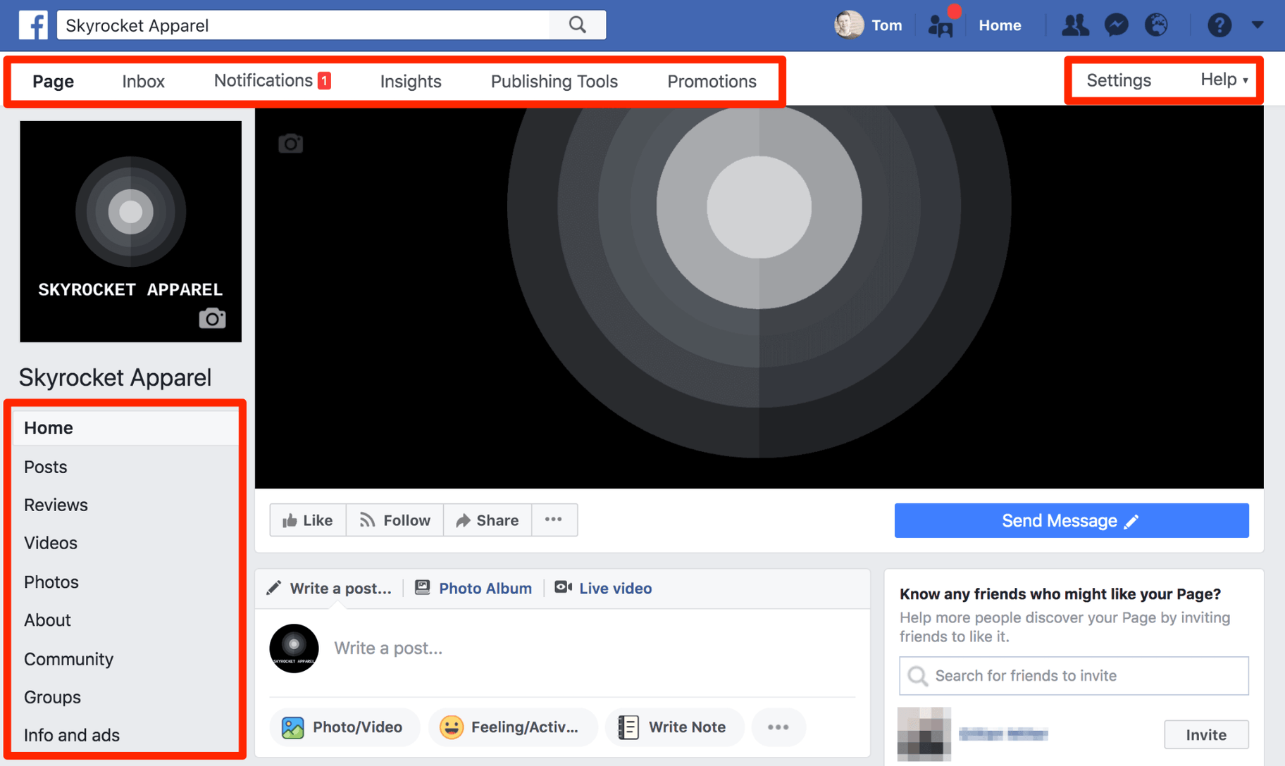 Facebook商业页仪表板