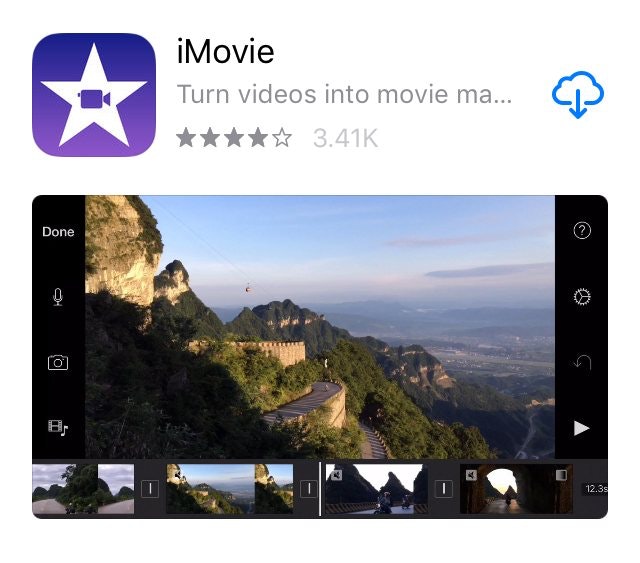iMovie视频编辑应用程序