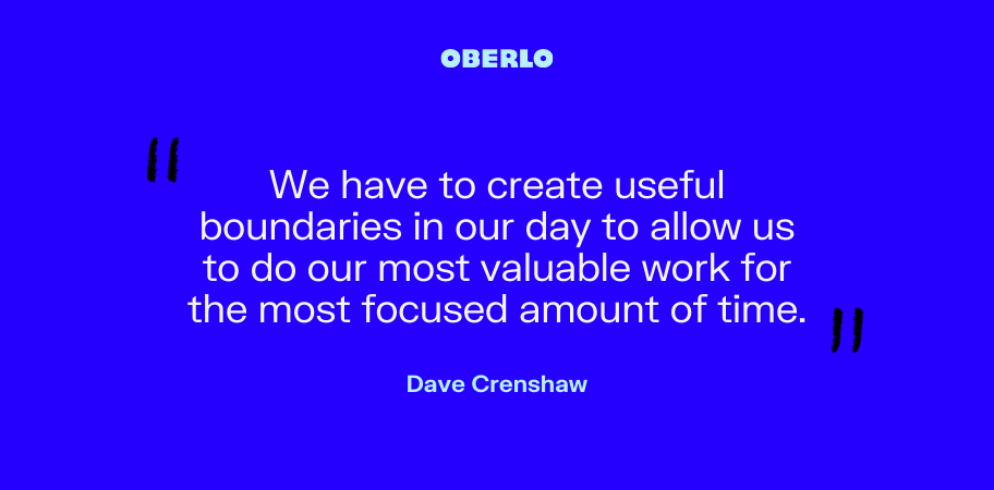 戴夫·克伦肖(Dave Crenshaw)谈到了创造时间界限